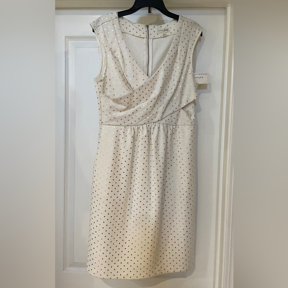 Cream and gold dot Madison Jules mini dress size small